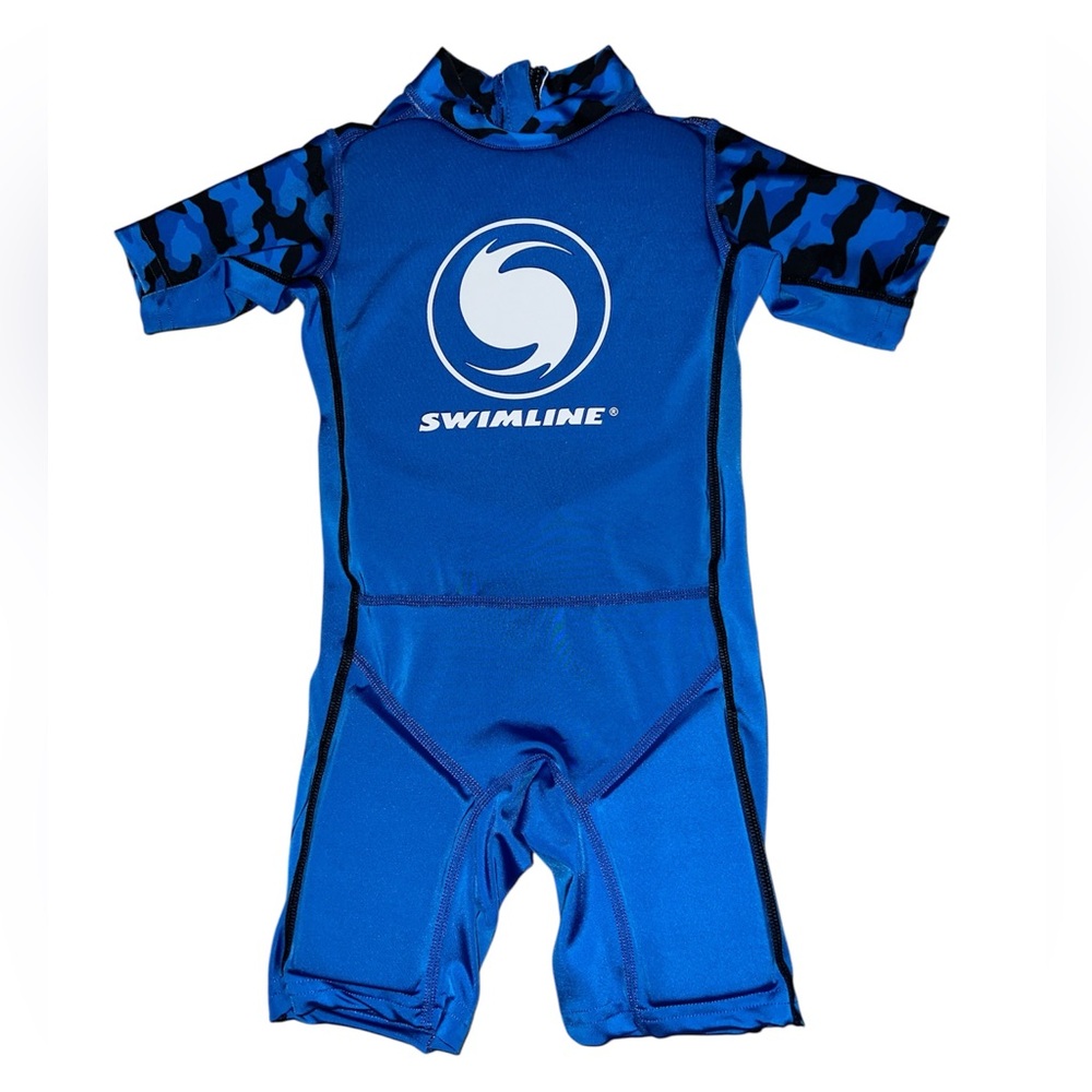 Swimline Lycra Floating Swimsuit Swim Trainer Wet Suit Life Vest, Medium, Blue